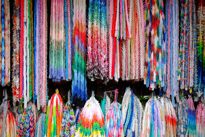 Full frame shot of colorful objects for sale at market