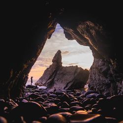 View of people in city at night