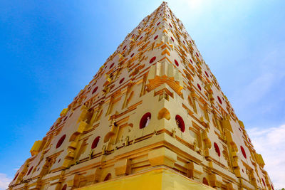 Low angle view of temple building against sky