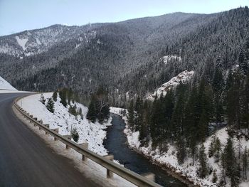 Panoramic view of snowcapped mountain against sky