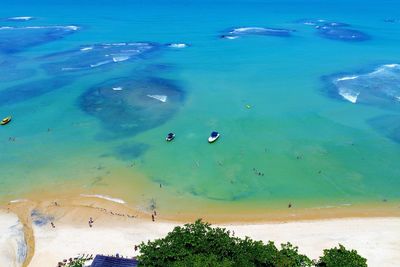 High angle view of people on beach