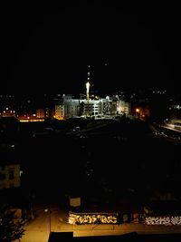 Illuminated city at night