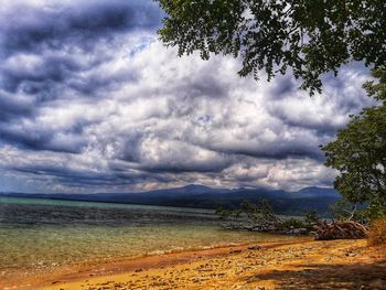 Scenic view of land against sky