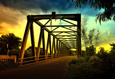 Bridge against sky during sunset