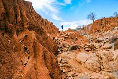 A hiker at a scenic view point ol jogi canyons in nanyuki, kenya