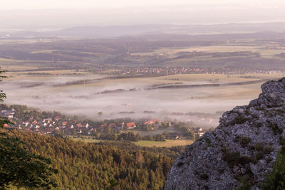 High angle view of landscape against sky