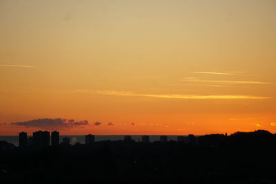 Scenic view of silhouette landscape against sky during sunset