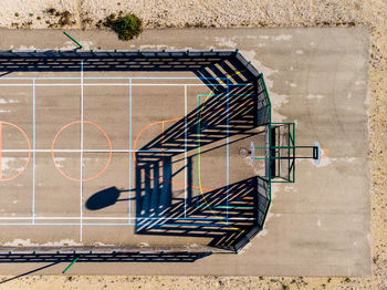 High angle view of basketball hoop on sunny day