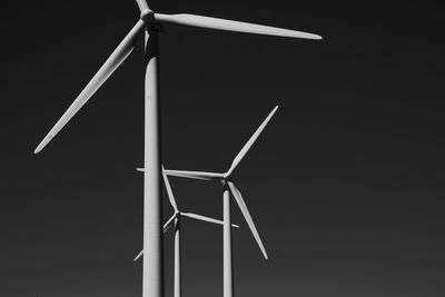 Low angle view of wind turbine