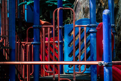 Close-up of outdoor play equipment