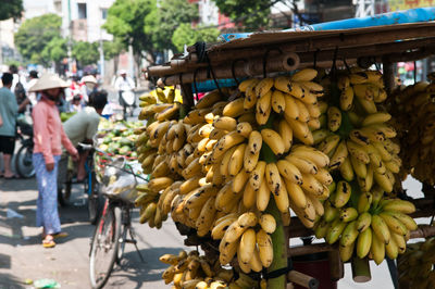 Fruits on street in city