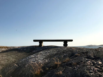 Scenic view of rock formation against clear sky