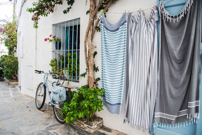 Bicycle against wall