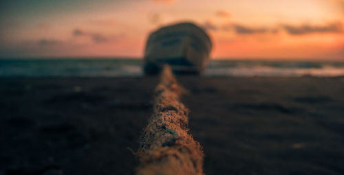 Close-up of sea during sunset