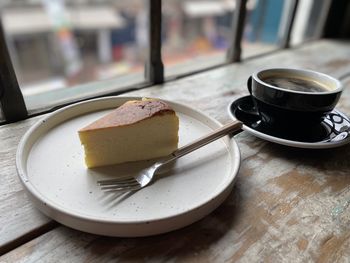 Close-up of dessert in plate on table