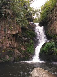 Scenic view of waterfall