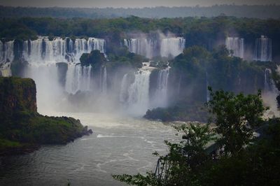 Scenic view of waterfall