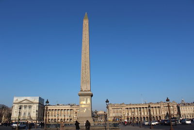 Low angle view of building against blue sky