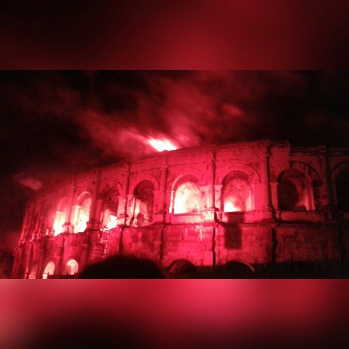 architecture, built structure, building exterior, red, low angle view, illuminated, window, night, indoors, arch, sky, religion, church, place of worship, no people, spirituality, building, auto post production filter