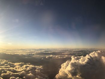 Aerial view of cloudscape during sunset