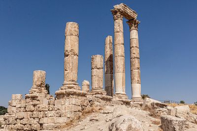 Old ruins of temple against clear sky