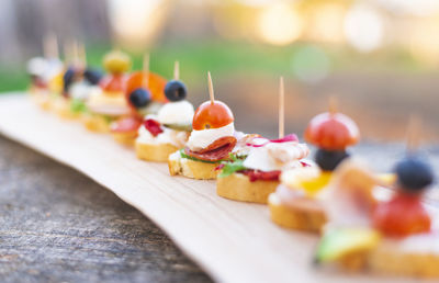 Close-up of dessert on table