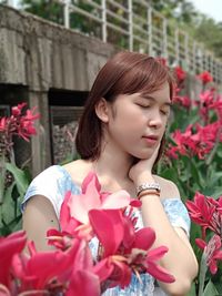 Young woman looking at camera
