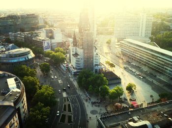 High angle view of city street