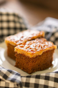 Close-up of dessert in plate