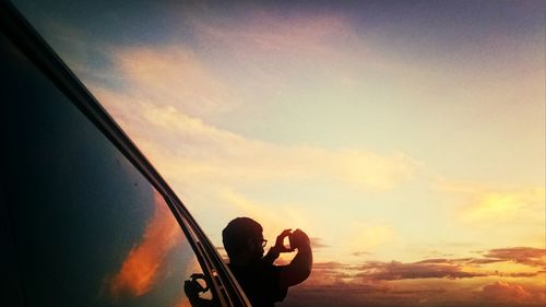 Low angle view of sky at sunset