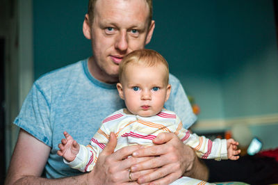 Portrait of father and daughter baby