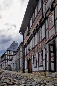 Low angle view of buildings against sky