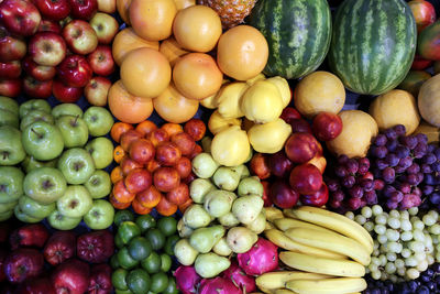 Full frame shot of fruits for sale at market stall