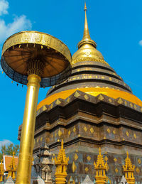 Low angle view of statue of temple