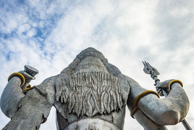 Shiva statue isolated at murdeshwar temple close up shots from unique angle