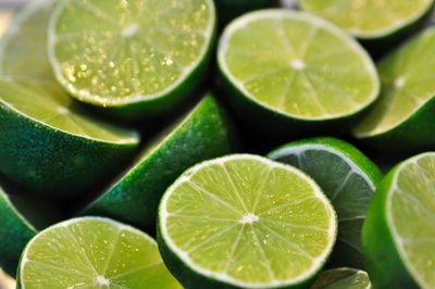 Close-up of lime slices