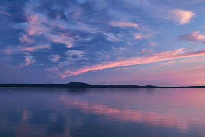 Scenic view of sea against sky at sunset