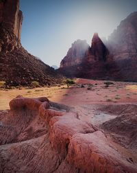 Scenic view of rocky mountains against sky