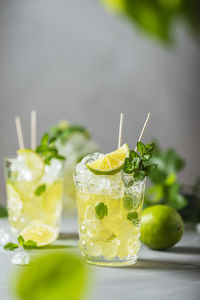 Close-up of drink on glass