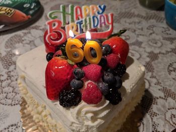 Close-up of cake on table