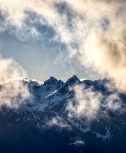 Low angle view of mountains against sky