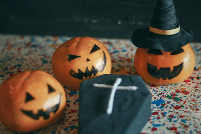 Close-up of pumpkin on table