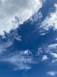 Low angle view of clouds in sky