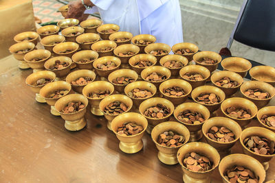 High angle view of food on table