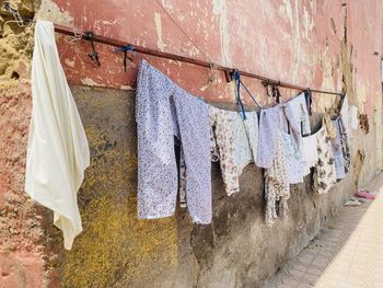 Clothes drying on street