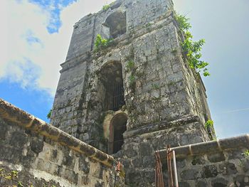 Low angle view of old ruin building