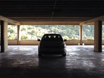 View of train on road