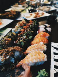 Close-up of sushi in plate