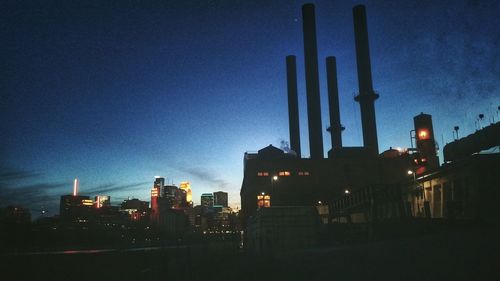 Illuminated city at night