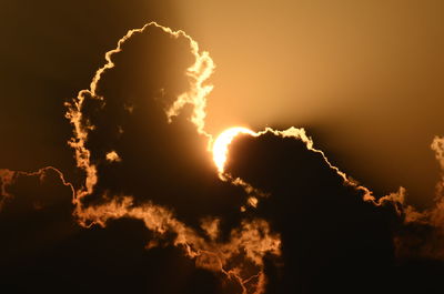 Low angle view of sky during sunset